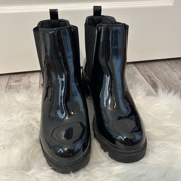 JUSTFAB Womans Black Heeled Boots SIZE 10 E - Picture 2 of 7